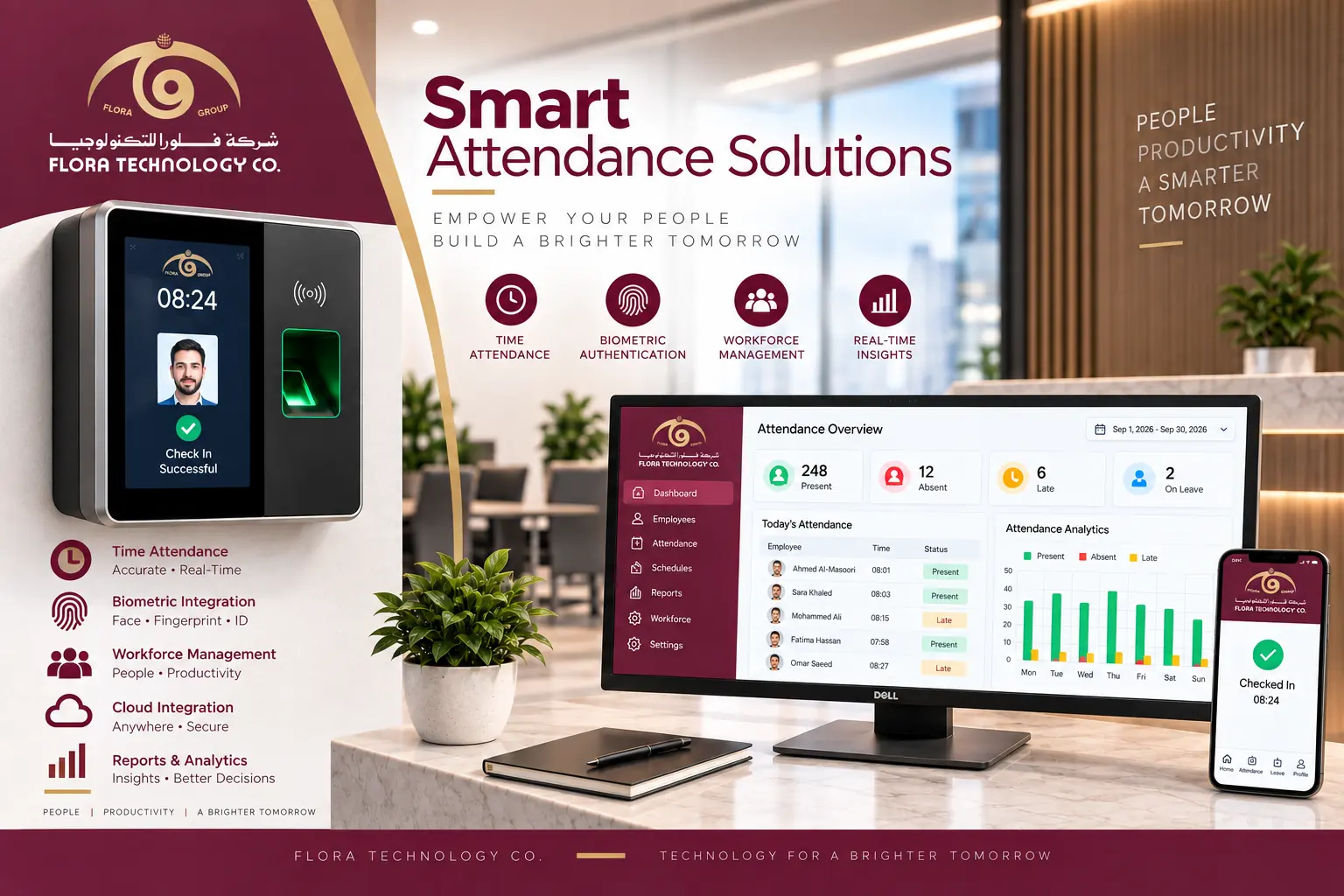 time attendance system — Flora Technology, Qatar